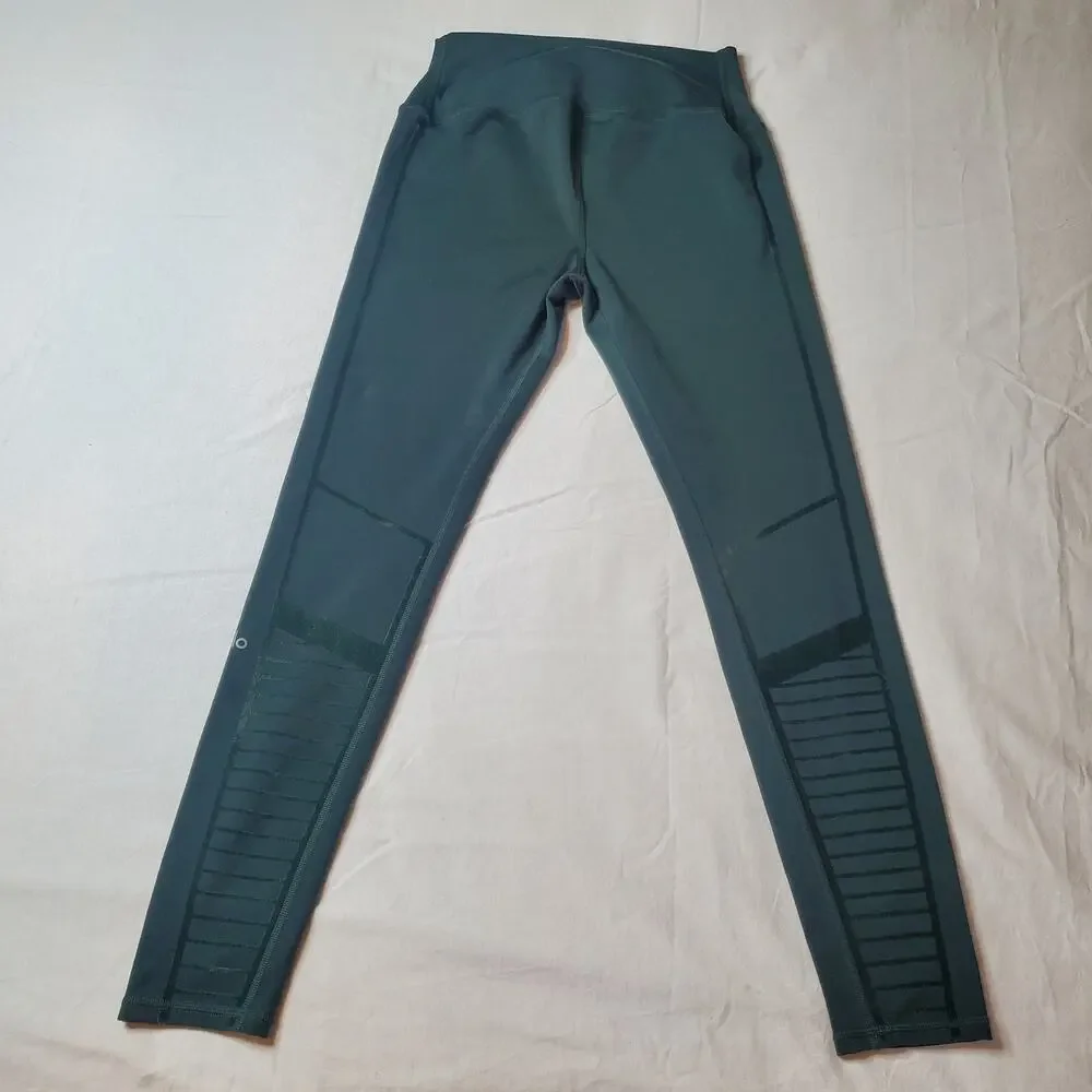 Alo Yoga Women's Size L High Waist Moto Legging Green